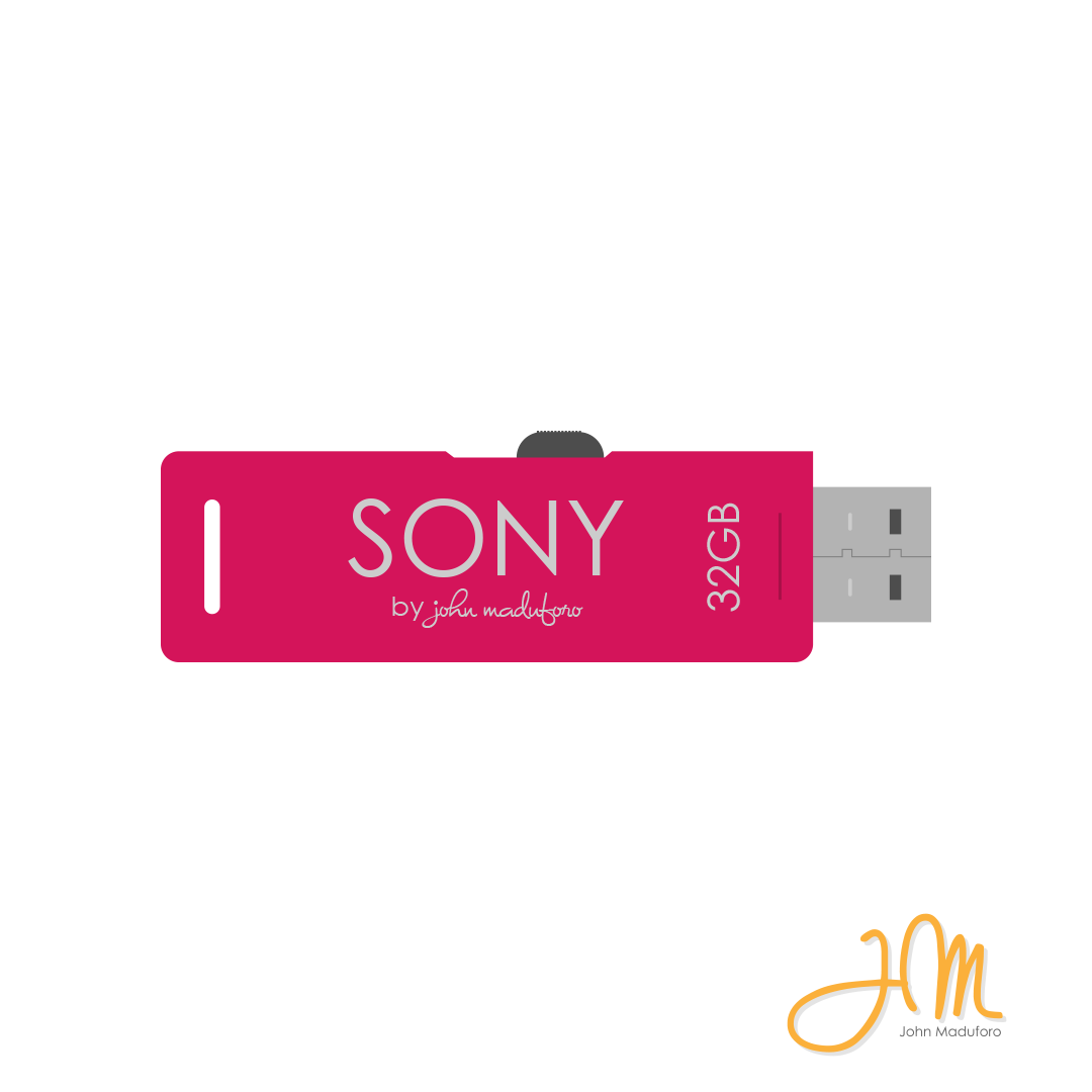 ILLUSTRATION  flat design branding  adobe illustrator Sony flash drive