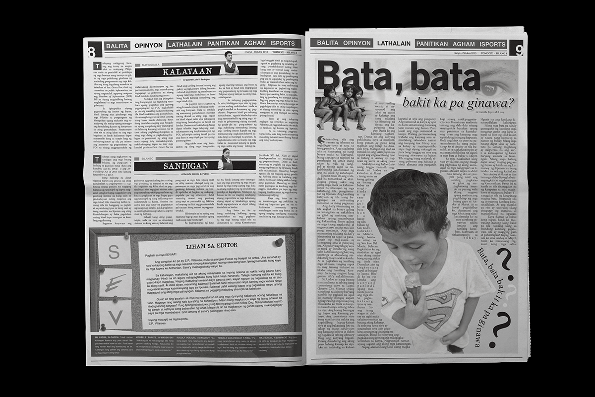 newspaper tabloid editorial design  print design  journalism   philippines Layout ang paglalayag dyaryo filipino