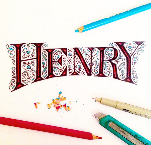 Handlettering type personal