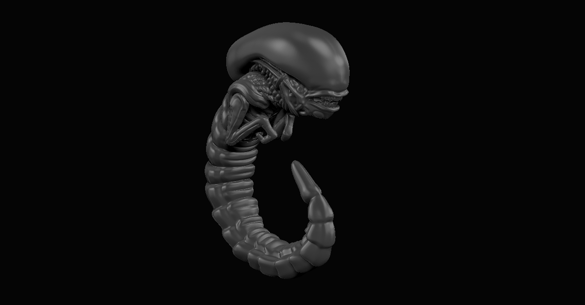 Embryo alien art Zbrush Pixologic venezuela 3D models sculpture xenomorph embryo