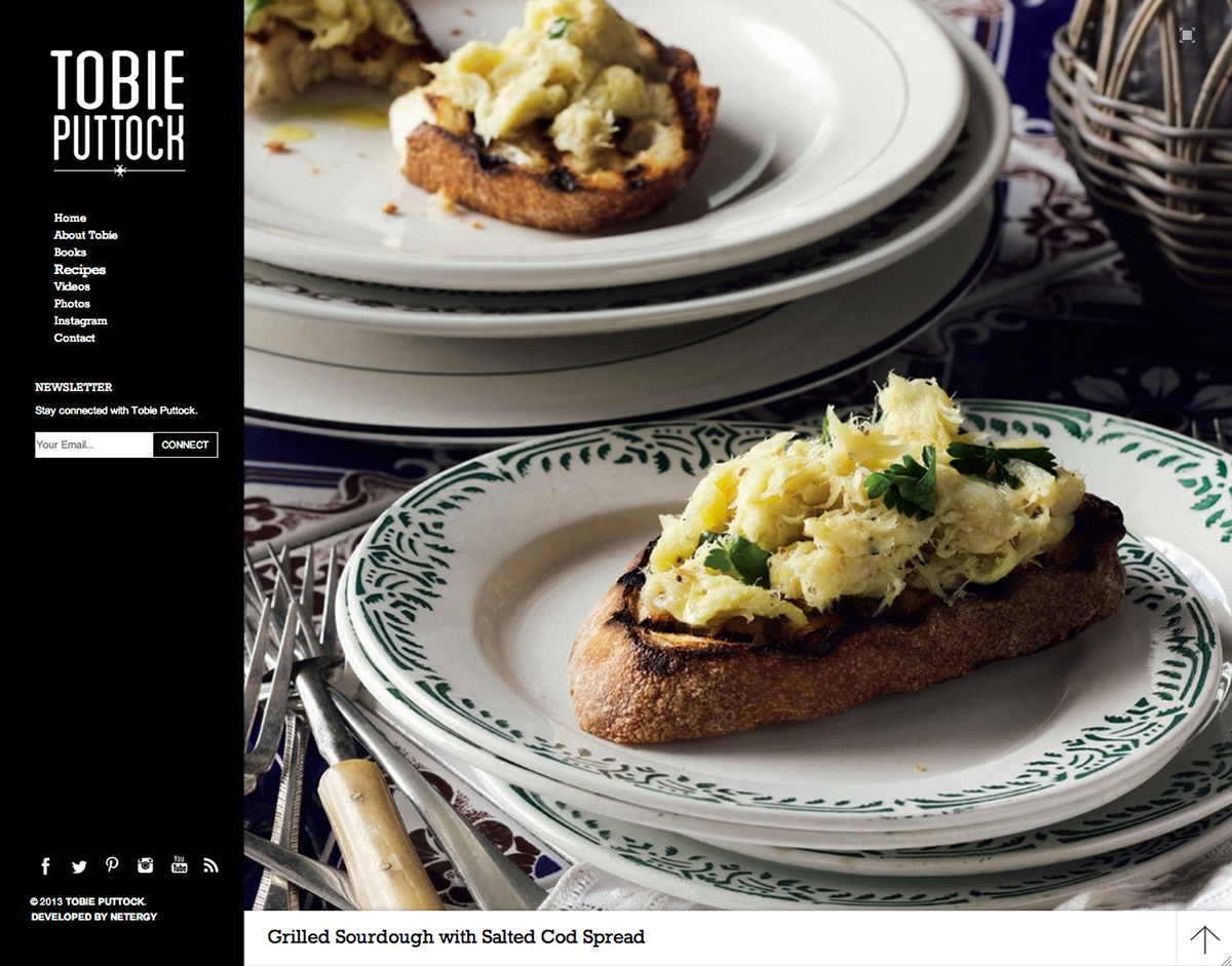 tobie puttock cooking Food  chef Website Design