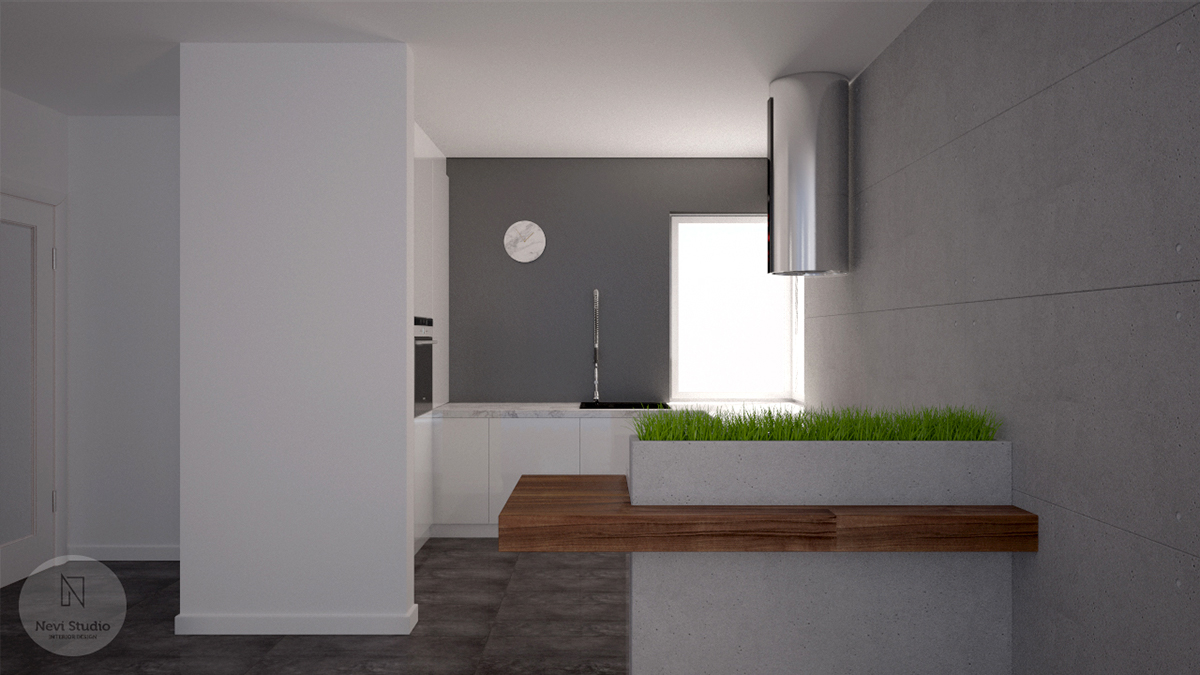 house design Interior Project concrete Minimalism modern living room kitchen contemporary