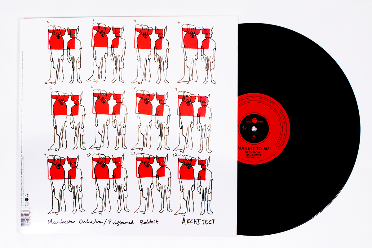 vinyl grouplove manchester orchestra design record muisc packaging sketch pen red sleeve 12inch RSD Record Store Day