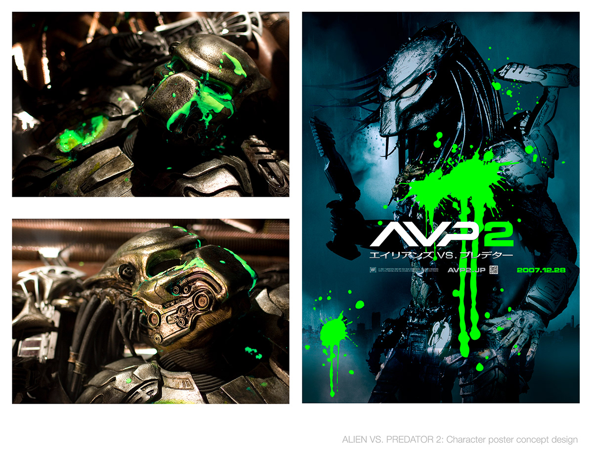 Adobe Portfolio Aliens vs Predator predator avp AVP2 alien science fiction movie poster graphic design  Sci Fi