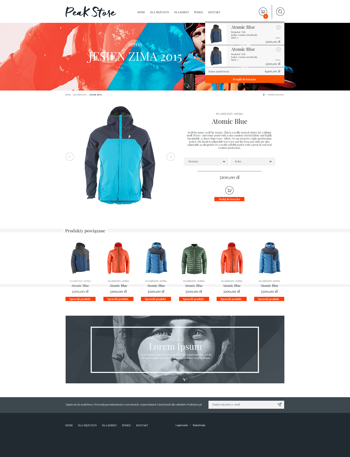 Ski skiing shop Web design Website snow winter