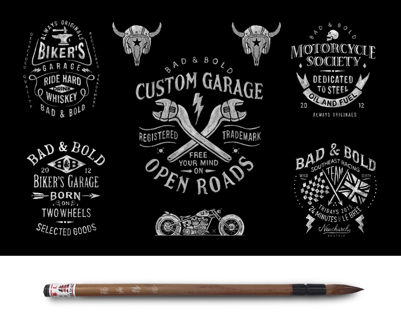 bad&bold bmd design BMD watercolor motorcycles tattoo