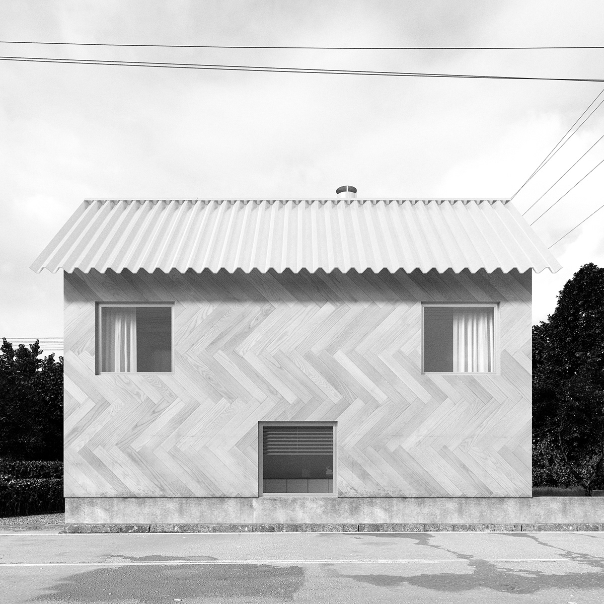 architecture modern japan ASR wood rendering digitalart house
