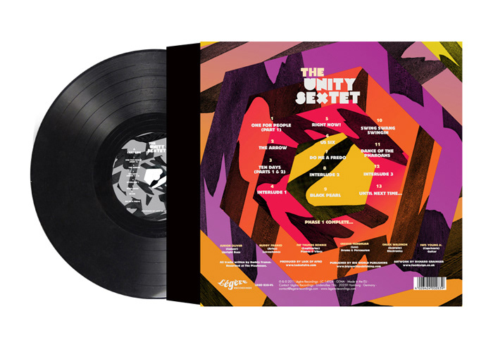 Unity Sextet jazz Funk  Packaging  Foe Design Lack of Afro record sleeve Vinyl Cover cd pack