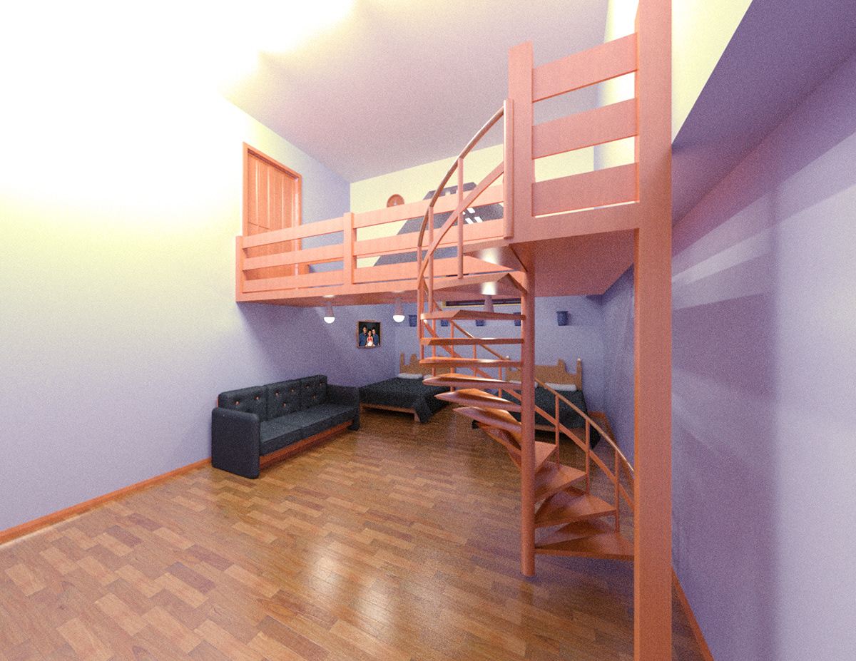 modern complex Basic Interior room stairs design conceptual Good great
