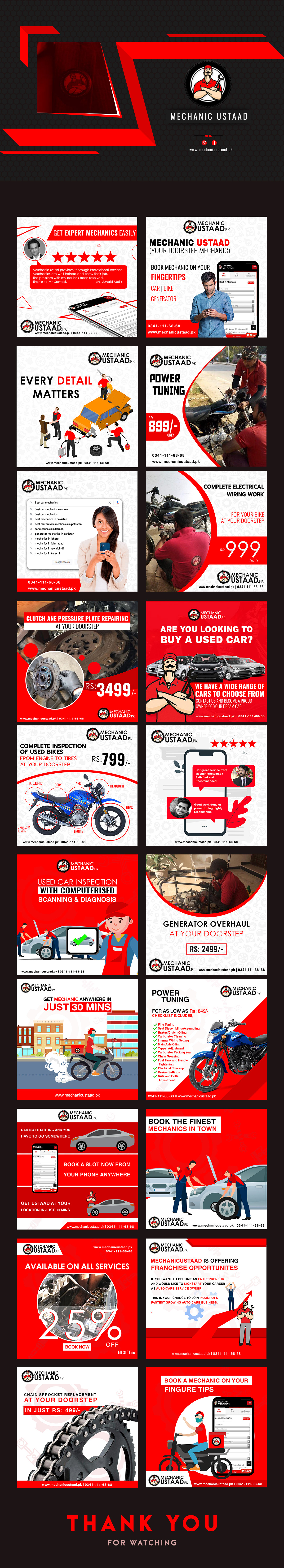art automotive   branding  designs Graphic designs marketing   Mechanic social media
