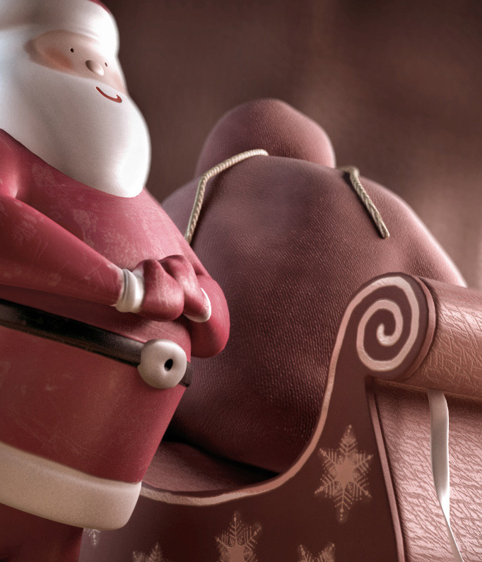 3D illustration CGI 3D Rendering toy santa Christmas