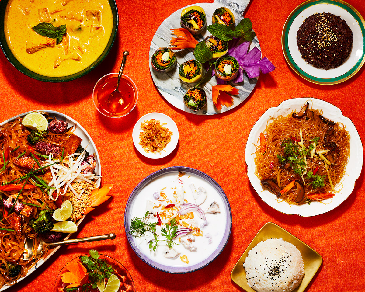 colorful editorial Food  food photography nyc Plant Based restaurant Thai thai food vegan