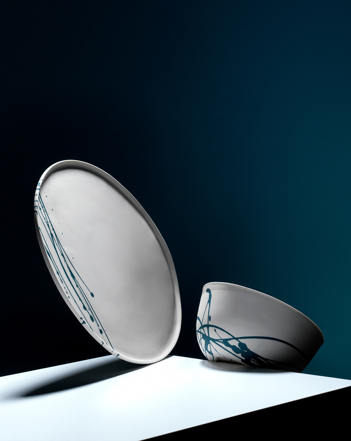 blue bowl ceramics  dish Mug  Photography  photoshop plates set design  studio