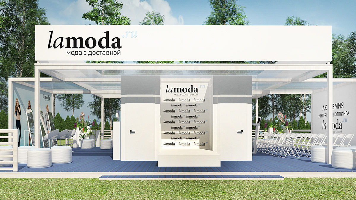 lamoda design Stand Exhibition  summer 3D Render Space  exterior