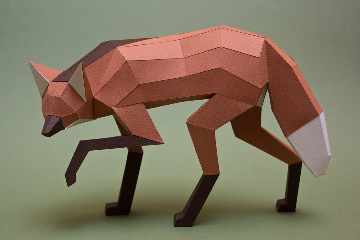 mamíferos mammals animals tanuki papercraft lowpoly bear paper spectacled Aguará tiger tigre Tasmanian FOX