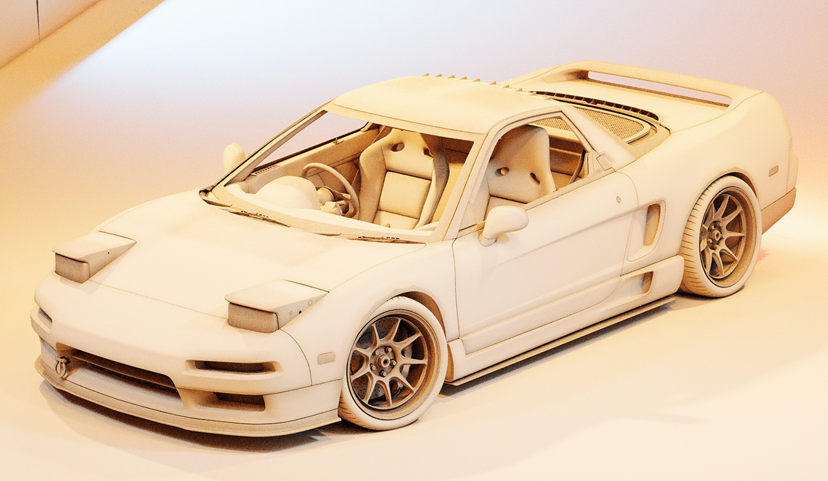 3D 3dsmax automotive   AutomotiveCGI car CGI Honda japan midnight nsx