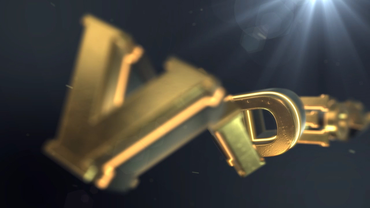 3D broadcast cinematic colorful elegant element 3d gold intro logo metal