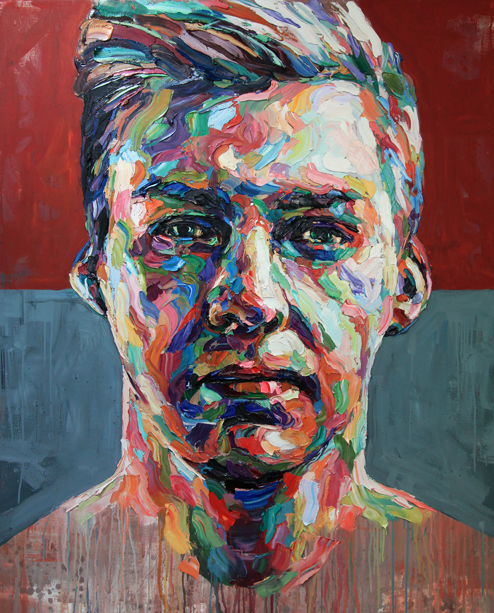 JOSH MIELS oil canvas male contemporary portrait pose