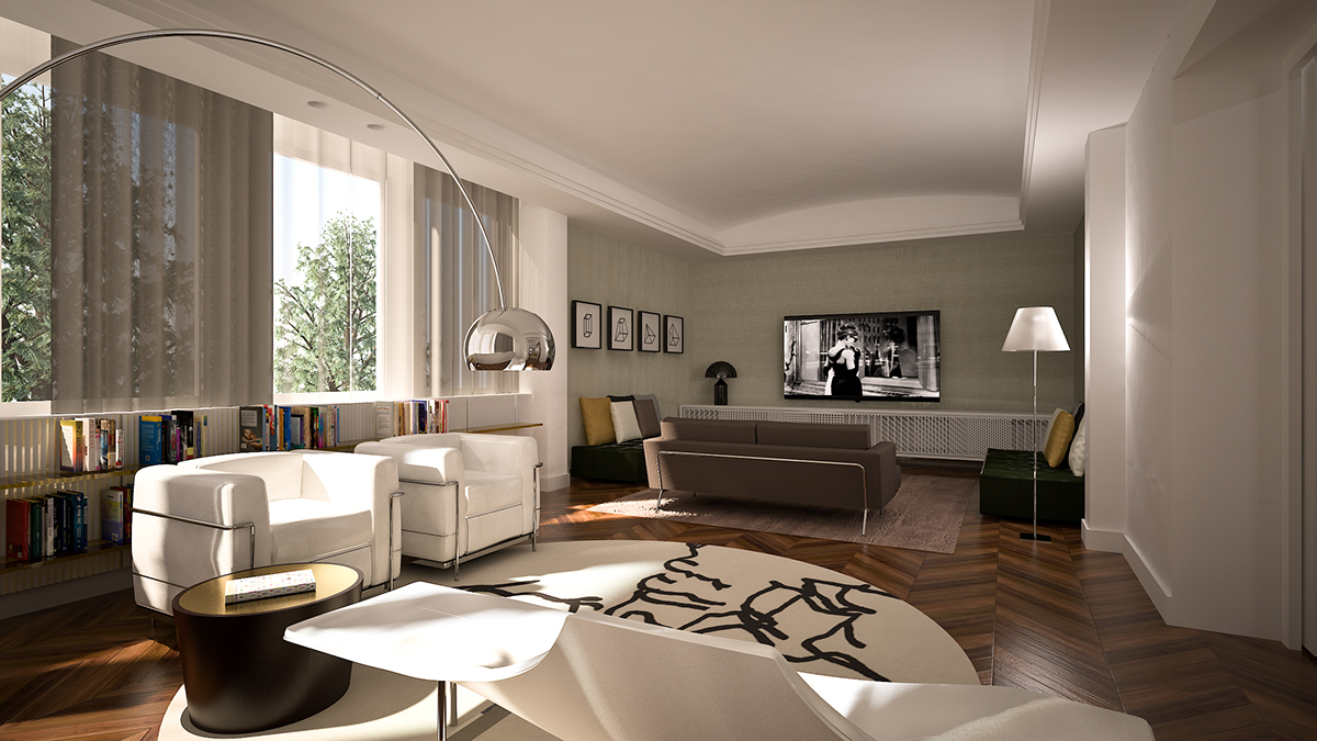apartment rendering flat Luxury Apartment design furniture Rome roma
