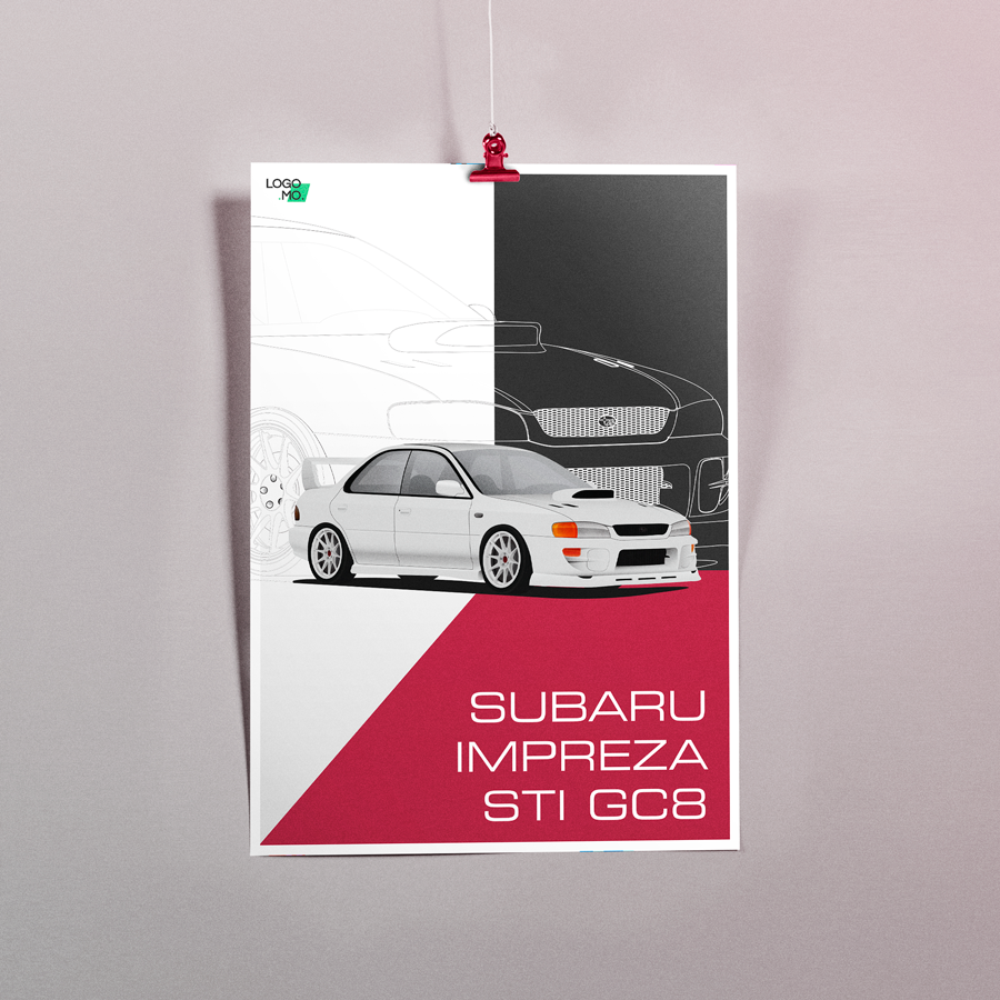 ILLUSTRATION  vector car poster print Illustrator car design rally Subaru creative