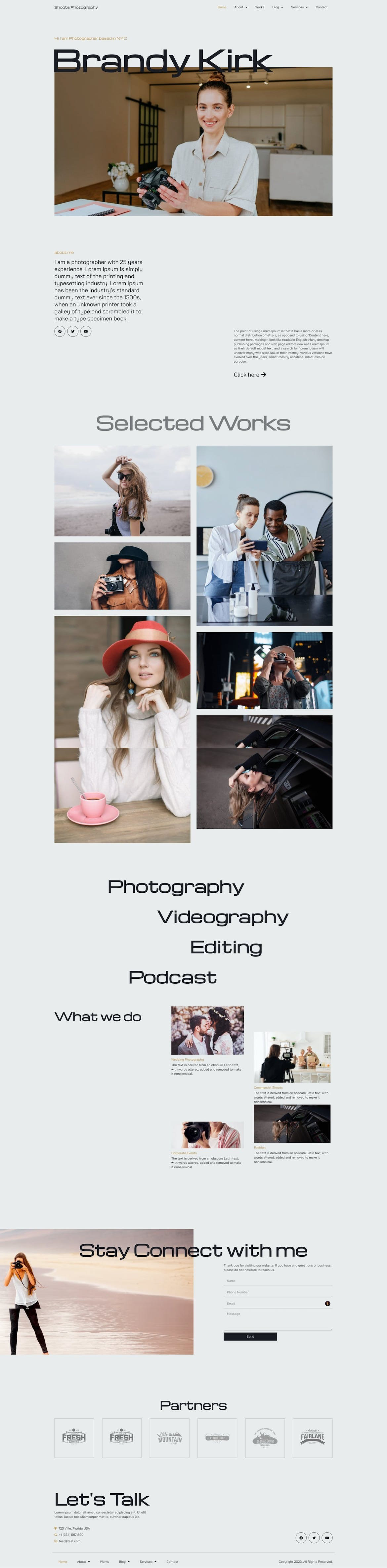 camera elegant modern photographer portfolio profile showcase company business