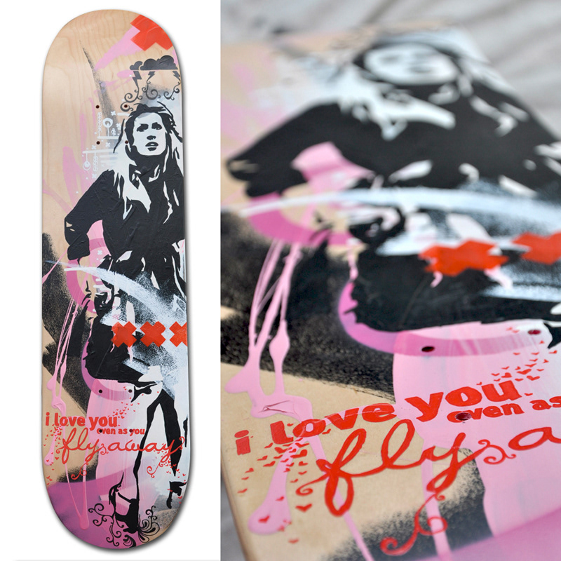 skateboard  skatedeck  skate  maple  Graffiti  stencil  bright  typographic  Crosses  Sculley