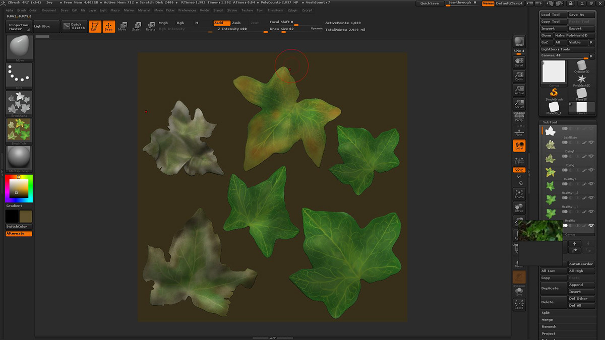 substance designer  Game Art texture ivy foliage realistic