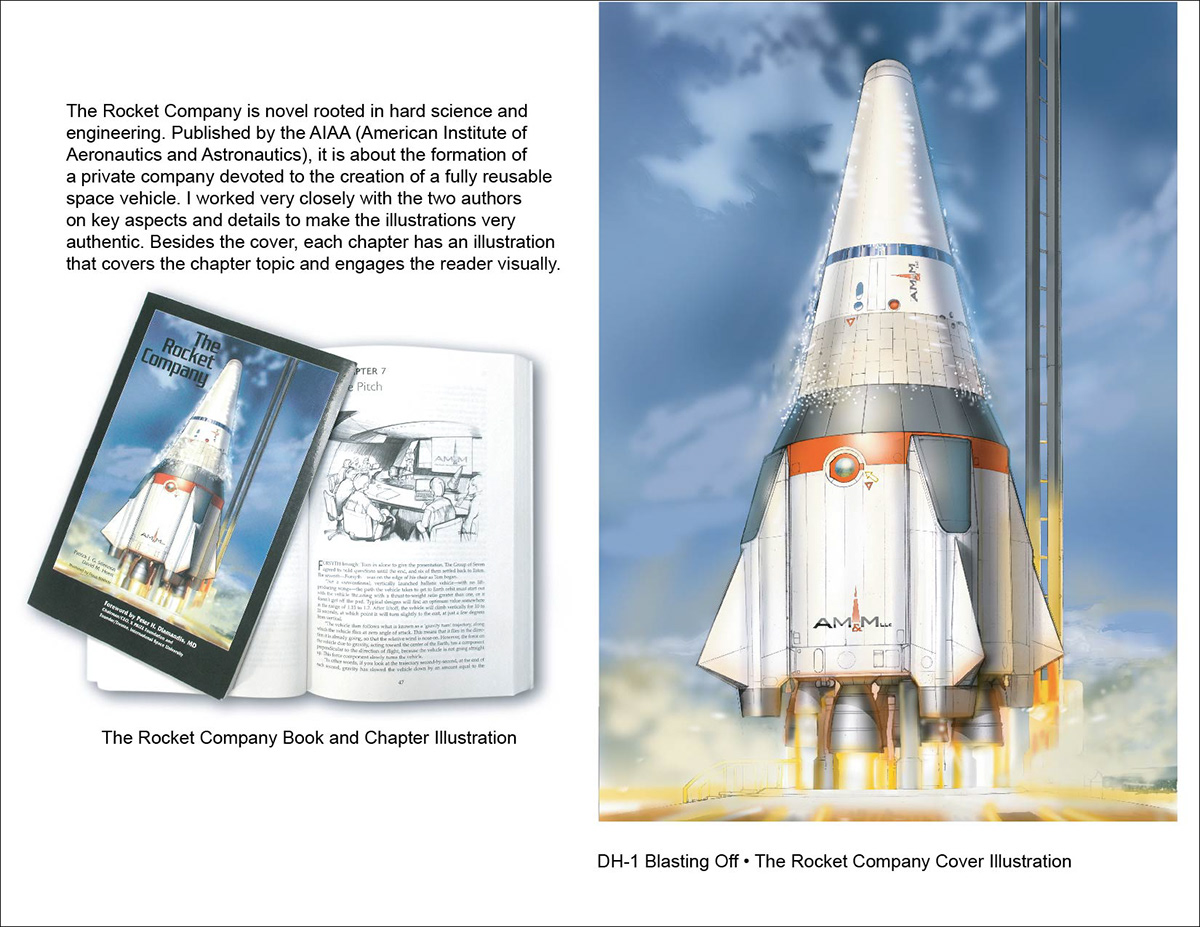 rocket book illustrations RL10 H1 outer space astronaut sketching Aeronautics AIAA Library of Flight