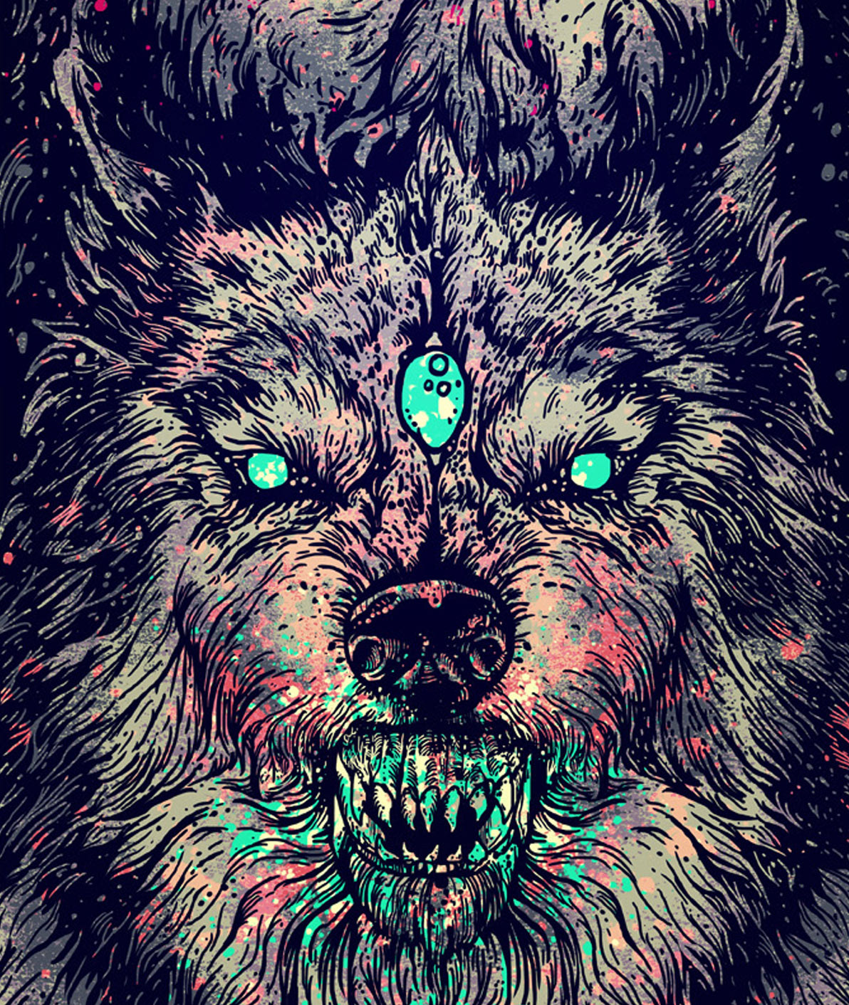 the gathering wolfpack wolves angry howling eyes wacom