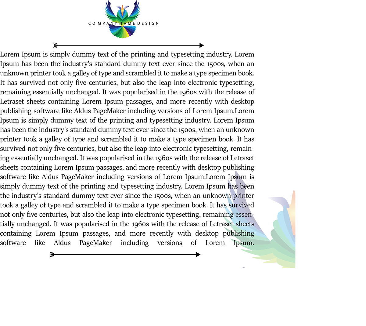 logo company design concept colorful bird
