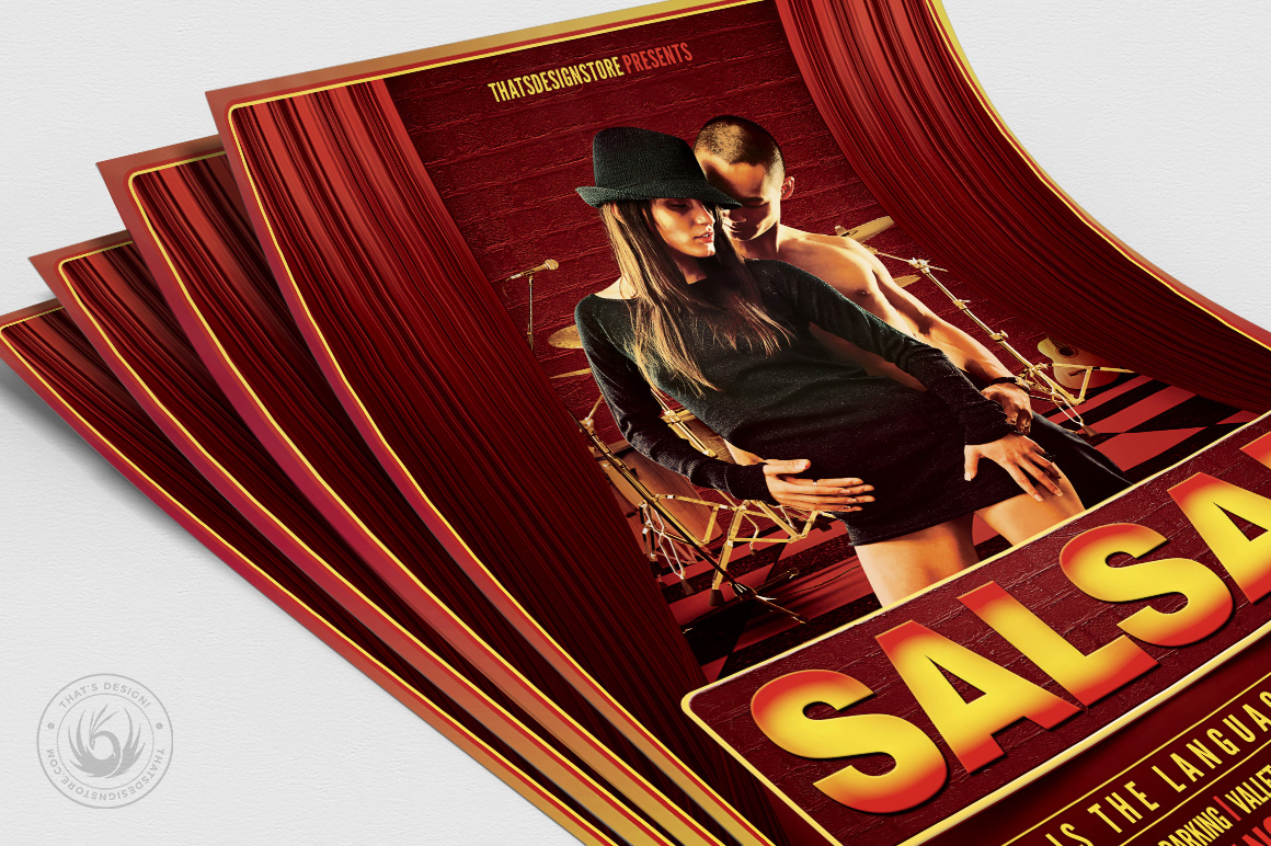 flyer postre template salsa DANCE   music dancing concert band spain