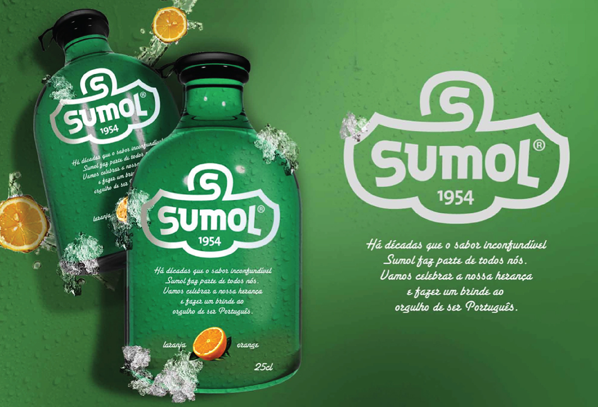 Sumol orange green bottle glass