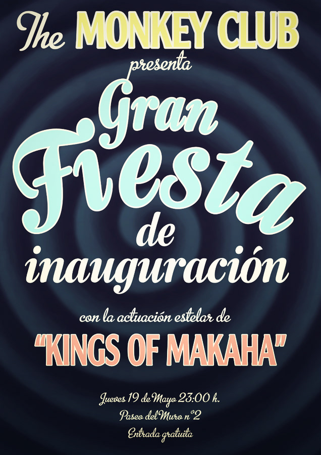 poster flyer party festival de cine amigos de los nabos antroxu kings of makaha dr explosion Retro 80's gijon cartel concert