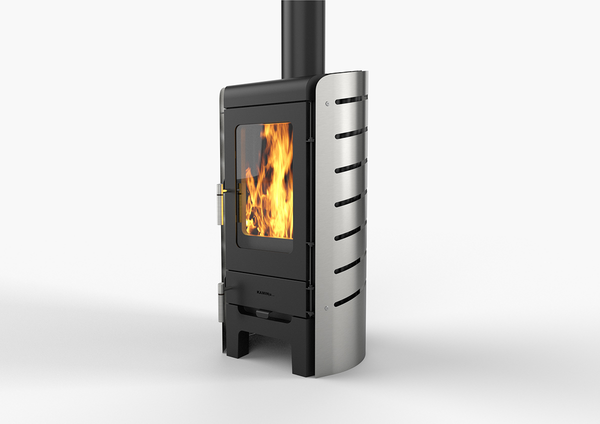 Hot air wood burning stove kaminu Deluxe fire redesign facelift