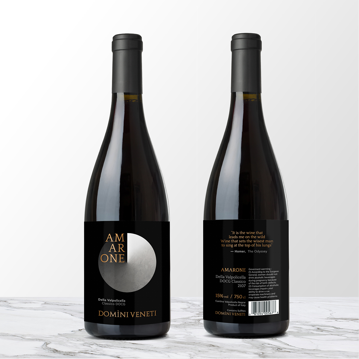 wine Label Packaging design concept mythology minimal Homer odysseus amarone