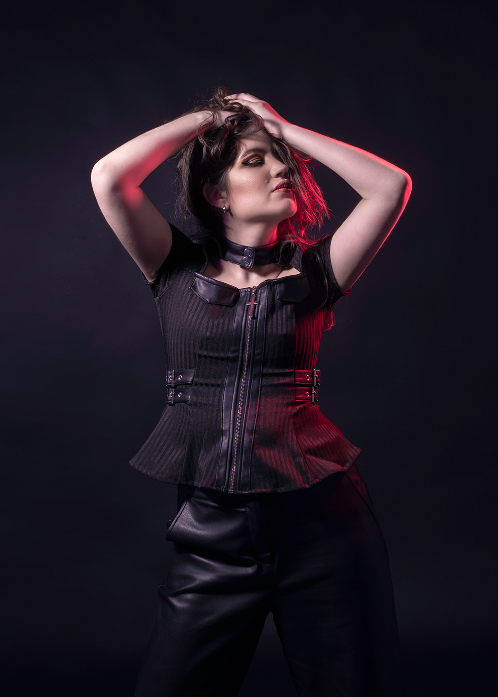 dark art dark theme leather jacket Clothing Photography  beauty photoshoot editorial fashion photography studio photoshoot