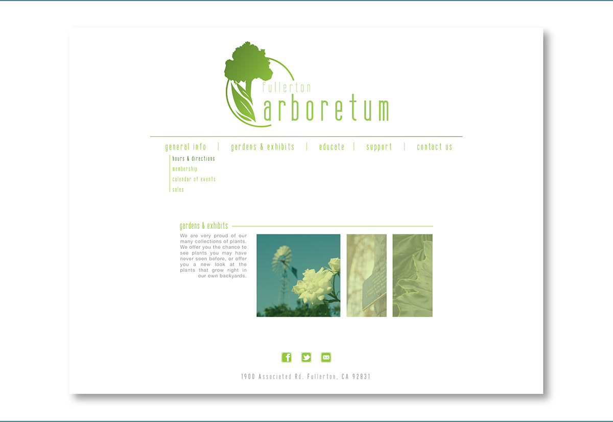 CSUF web layout Fullerton Arboretum