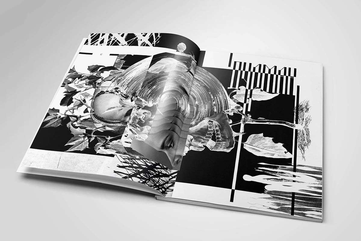 graphic collage photo Illustration Black and white book layout poison plants Ukraine