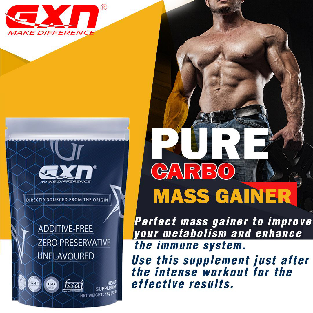 Gain weight with GXN Pure Carbohydrate product. It is perfect weight gainer for those looking to gai