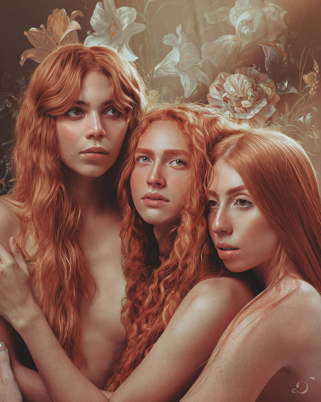editorial Flowers ginger models nymphs red redheads retouch
