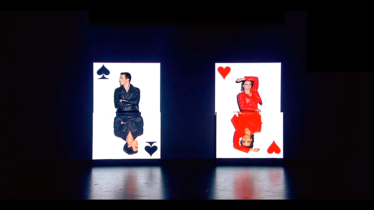 DANCE   tv motion red black cards design Show men woman