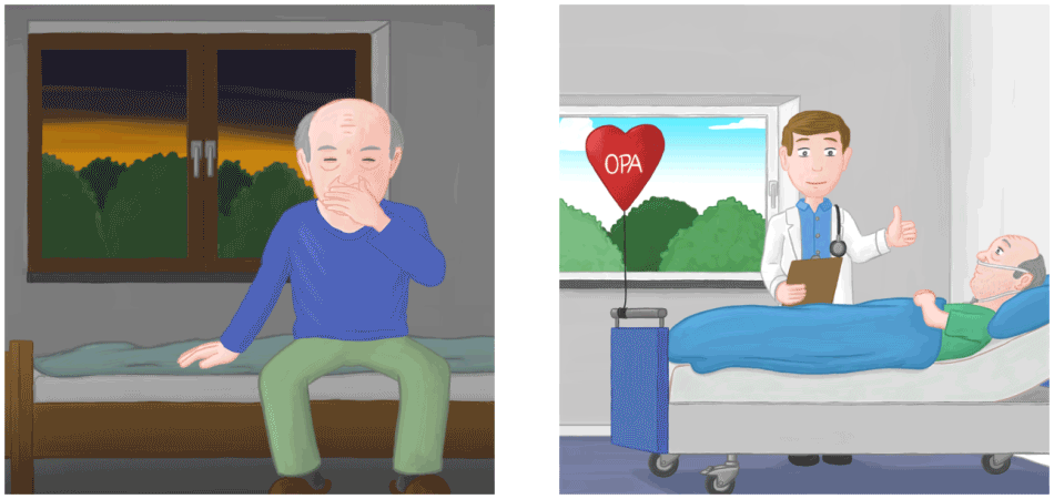 COPD exacerbation smoking symptoms explanation film 2D-Animation healthcare prevention emergency advice