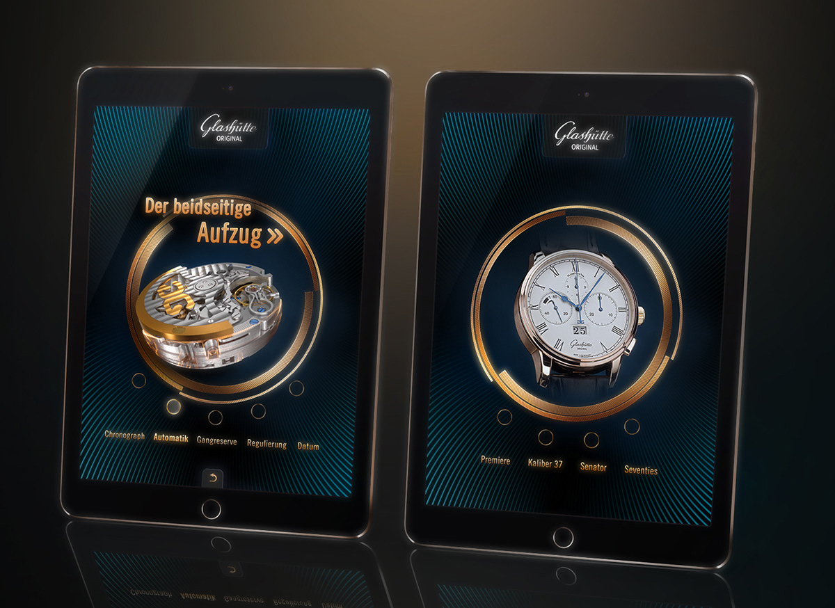 Glashütte Original Screendesign Appdesign app stillinmotion CGI