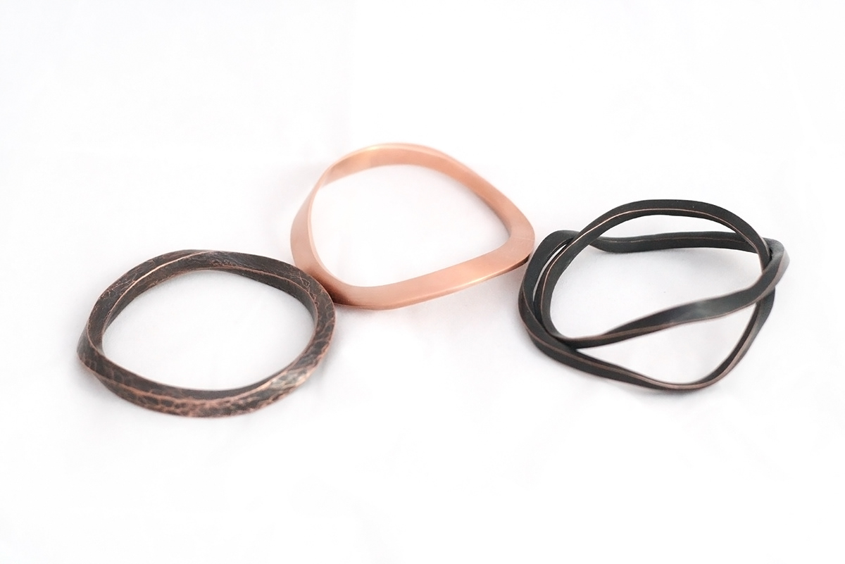 copper jewelry bangle bracelets forging metalsmithing
