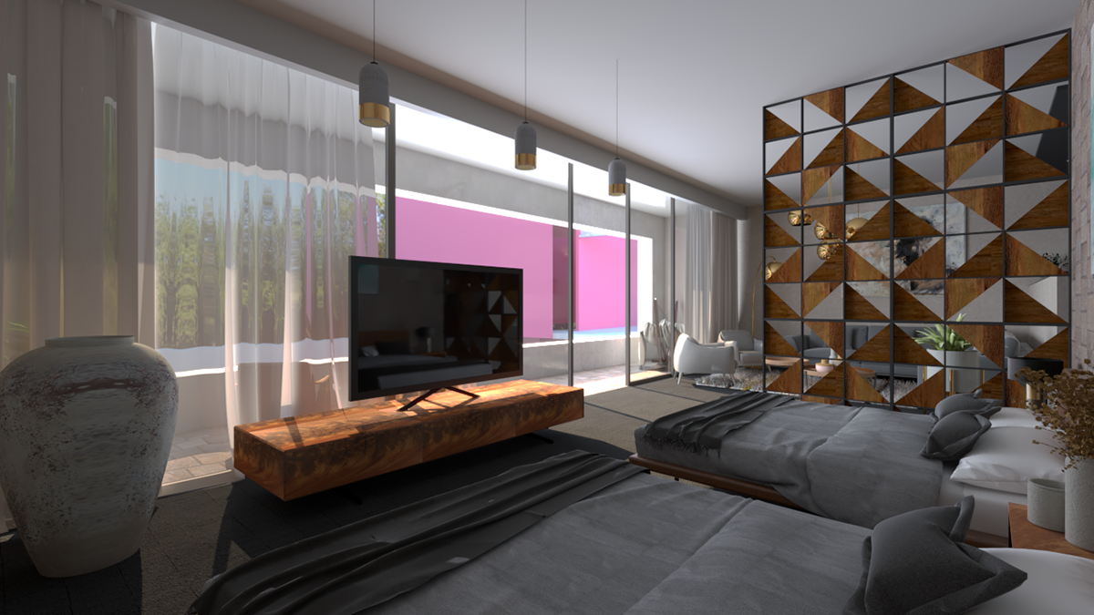 3drender architecture design hotel interior design  rendering SketchUP visualization vray