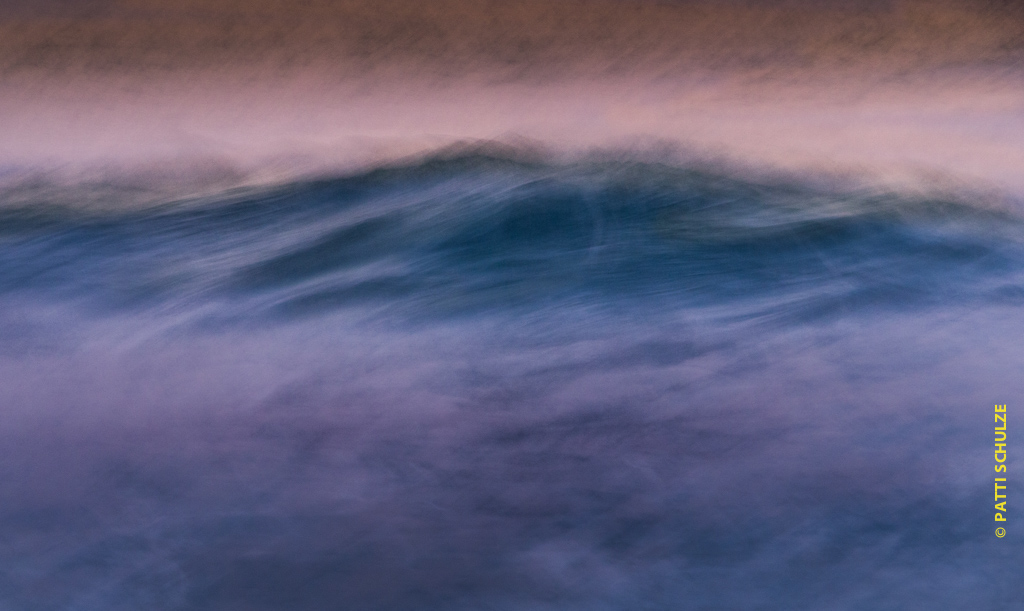 Surf waves panning slow shutter