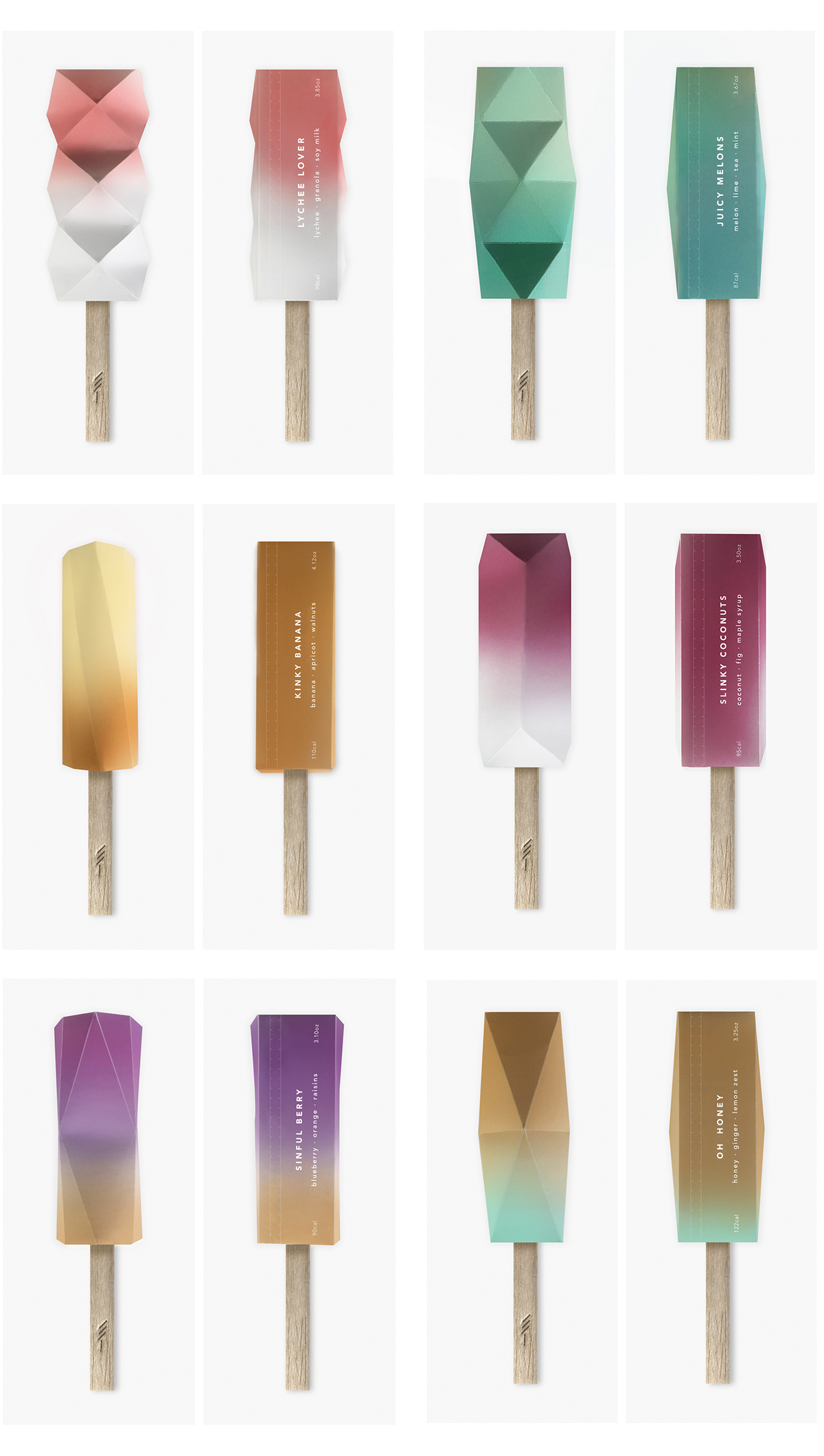 sweet structure frozen treats sticks colors geometric ice pops dessert ice cream Popsicle Packaging popsicle Food Packaging shape