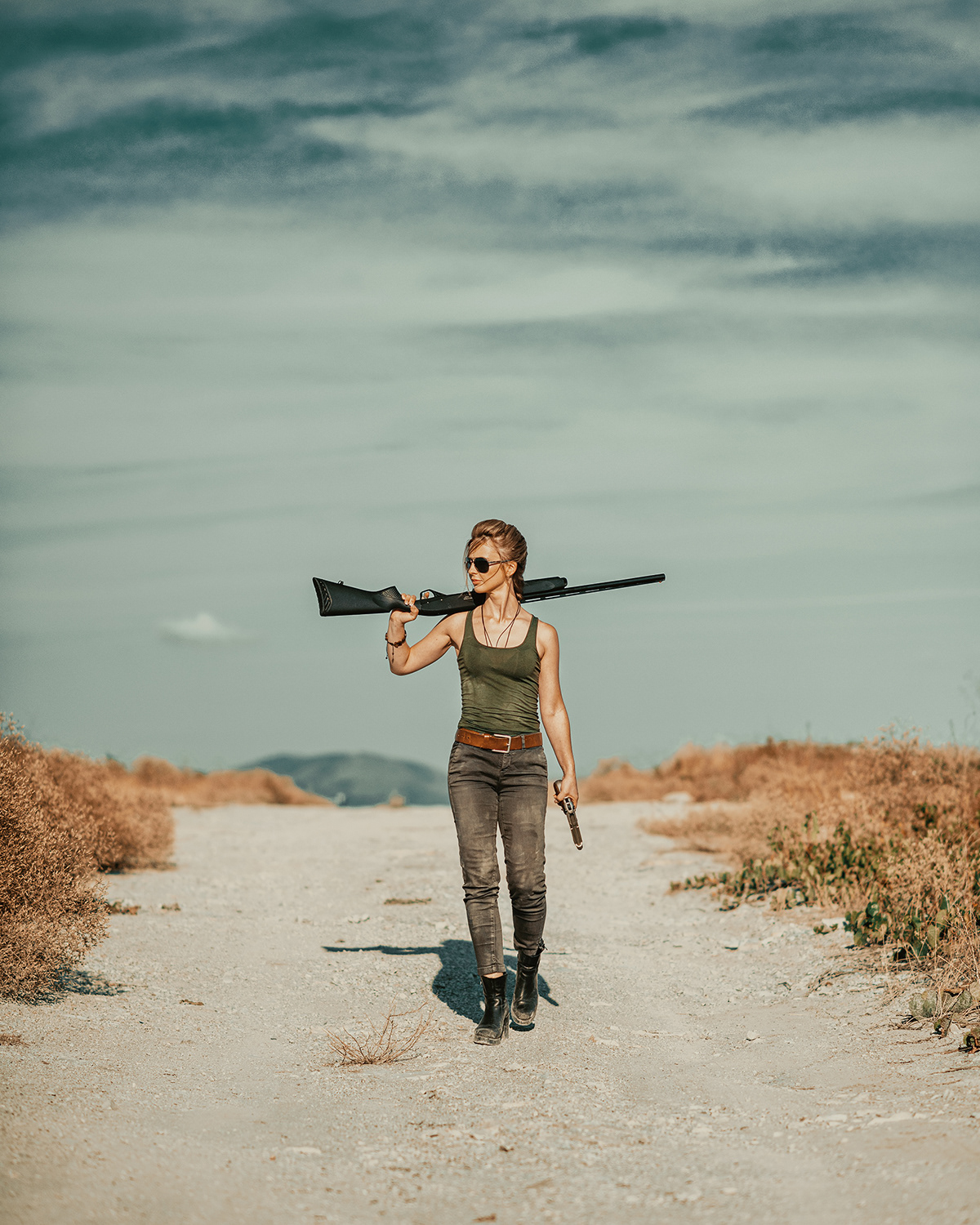 action adventure girl Gun hunter story strong Travel warm tahoe