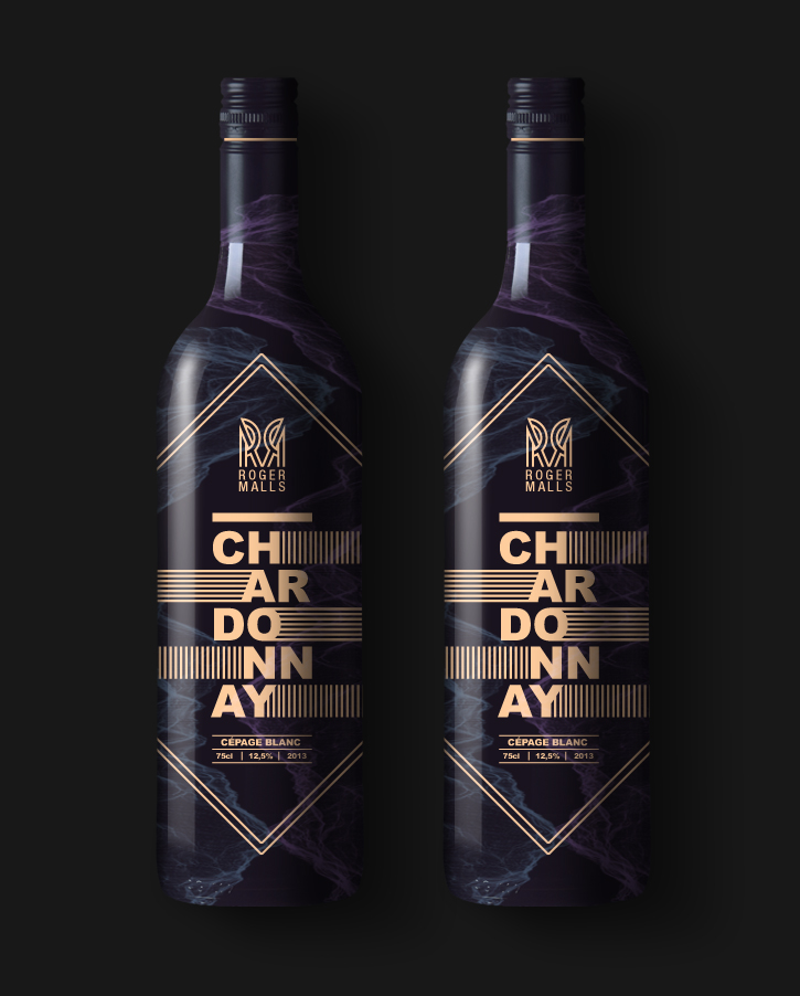 wine bottle design French Cepage blanc Chardonnay