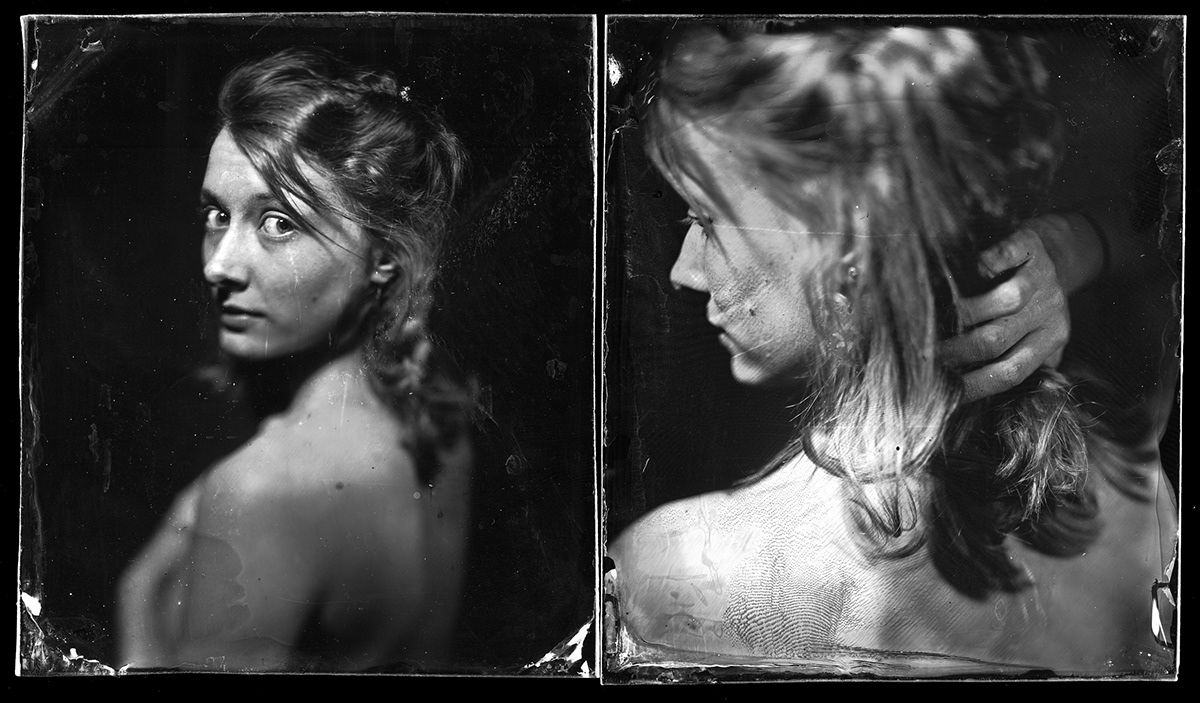 wet plate collodion portait darkroom Analouge diptychs traditional object view camera large format